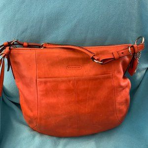 Coach Hobo Shoulder Bag Leather 12684 in Salmon